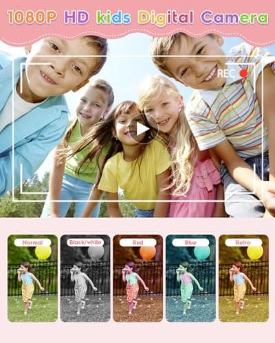Kids Camera Toys, 1080P HD Toddler Digital Camera,Surround Soft Shell, Mini Camera for 3 4 5 6 7 8 9 Year Old Boys Girls, Christmas Birthday Festival Gift for Kids,with 32GB SD Card - Thumbnail 3