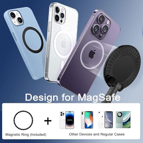 VONUV Magnetic Phone Holder for Car, 2025 Upgrade with 96LBS Ultra Suction & 2800gf Strong Magnet, 360° Adjustable Hands-Free Mount, Premium Car Accessories for Women Men, Fits iPhone/Android - Thumbnail 5