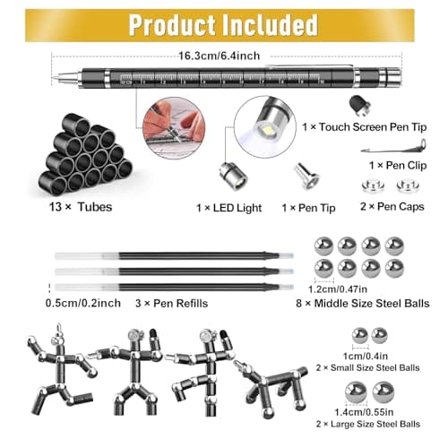 Gifts for Men Fidget Pen, Valentines Day Gifts for Him Teen Boy Multifunction Pen, Mens Valentines Gift, Anniversary Birthday Gift for Men Dad Him Husband, Cool Stuff Gadgets for Ages 14 and Up - Thumbnail 2