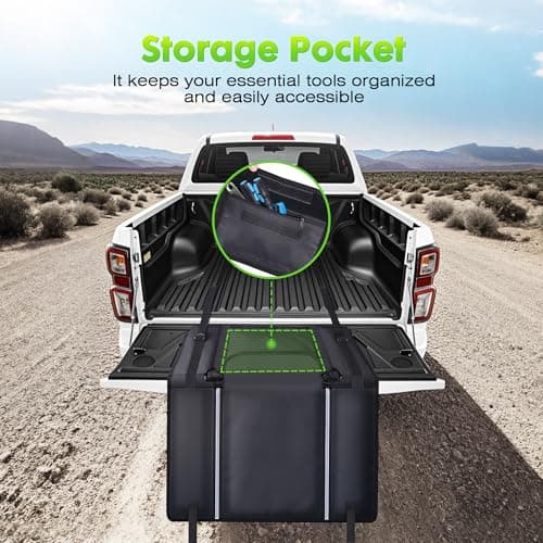 WOLFWILL Tailgate Bike Pad for 2 Bikes, Truck Tailgate Bike Protection with Reflective Strips Tool Pocket, Weatherproof Tailgate Cover for Mountain Bikes Transportation - Thumbnail 2