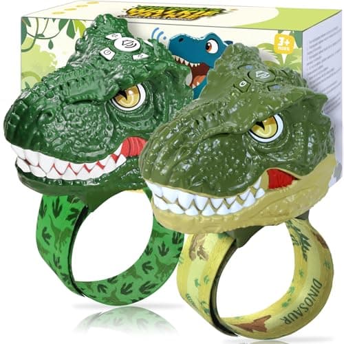 Vvinca Dinosaur Walkie Talkies for Kids 2 Pack - Toys for Boys Age 3-5 5-7 8-12 T-Rex Adjustable Wrist Strap Long Range Clear Sound Outdoor Camping Gears Christmas Birthday Easter Gifts, Green - Image 1