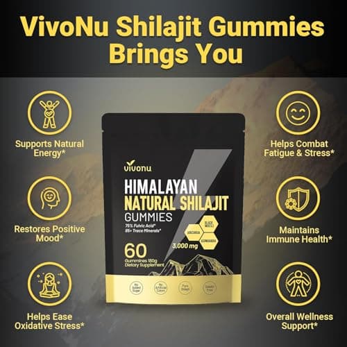 Himalayan9 Shilajit Gummies with Ashwagandha & Gokshura | 85+ Trace Minerals & Fulvic Acid | Organic, Non-GMO Micronutrient Supplement for Men & Women | 100% Pure & Natural - Thumbnail 3