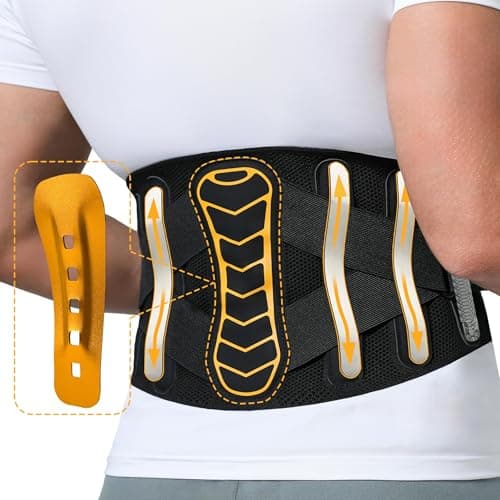 LVMEVIS® 7 Reinforced Stays Back Brace For Men, Breathable 4D Knit Lower Back Brace For Women, Heavy-Duty Metal Plate Lumbar Support Belt,Ideal For Office Workers & Lifting Heavy Object - Image 1