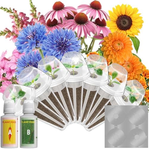 LYKOCLEAN Flower Seed Pods for Ahopegarden, iDOO MUFGA Hydroponics Growing System Indoor Gardening, 400+ Seeds, Dwarf Sunflower Bambino, French Marigold, Dahlia, Dwarf Petunia(7-Pods)