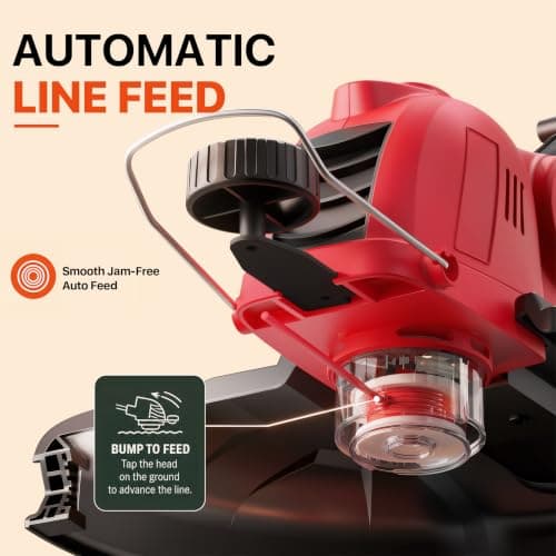 21V Cordless Weed Wacker with 2x2.5Ah Battery Powered, Electric Weed Eater with 12 Inch Grass Cutter & Auto Line Feed System, 2-in-1 String Trimmer & Lawn Edger for Garden Edge Lawn Tool - Thumbnail 5