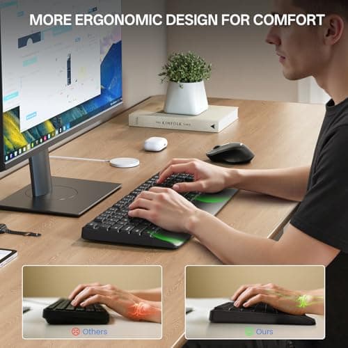 PHILIPS Wireless Keyboard and Mouse Combo-Ergonomic Keyboard and Mouse Wireless Combo,Plug n' Play,Sleep Mode and 2.4GHz Keyboard for Mac, Windows, Laptop-SPT6348 - Thumbnail 2