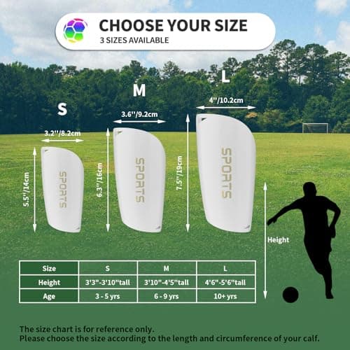 ATHCISE Kids Youth Soccer Shin Guards with Sleeves, Slip in Shinguards Soccer Shin Pads for 3-15 Years Old Boys Girls Child Teens - Thumbnail 6