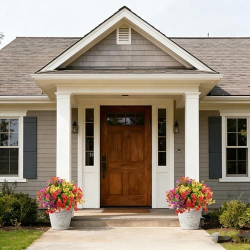 Enlightcode Artificial Mums for Outdoors, Faux Mums of Fake Flowers for Outdoor Planters, No Fade Vibrant Artificial Flowers for Porch Patio Yard Decoration, 12 Bundles - Thumbnail 5