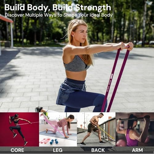 JOINTHERA Premium Latex Free Resistance Bands for Working Out - Set of 5 + Carrying Bag | Non Latex Pull Up Loop Workout Bands Resistance for Women and Men | Stretching, Exercise and Muscle Training - Thumbnail 4