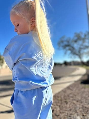 Snuggle Squad Organic Cotton Baby & Toddler Sweatsuit – 2pc Cozy Premium Sweatshirt & Jogger Set – OEKO-TEX Certfied Outfit Size: 4T, Baby Blue - Thumbnail 5