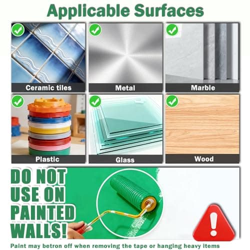3 Rolls Double Sided Tape Heavy Duty - Total 30FT, Extra Strong Nano Tape Adhesive Strips Filament Tape, Clear Mounting Tape Removable Two Sided Adhesive Tape for Walls, Posters, Rug, Picture Hanging - Thumbnail 6