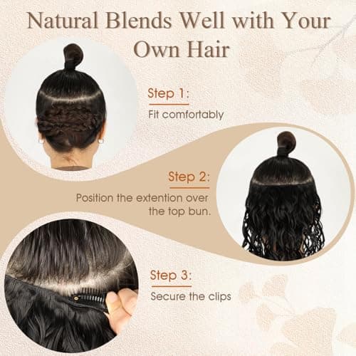 PHADRIA Curly Clip in Hair Extensions,4PCS 20 Inch 100％ Pure Protein Silk Hair Extensions long Soft Natural Hairpiece Lace Weft Curly Wave Clip Ins Extensions Invisible for Women(Medium Brown) - Thumbnail 6