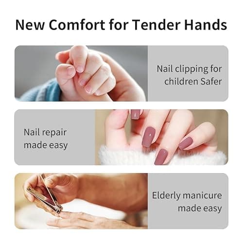 Electric Automatic Nail clipper-2026 Electric Nail Clippers for Seniors-fingernail Clipper 3 in 1 with Light &Nail Scraps-Toe Nail Clipper Thick-Nail Trimmer/Grinder for All Ages Gifts-Black - Thumbnail 3