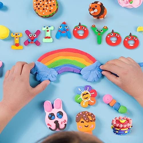 Ixiaoyoo Air Dry Clay for Kids, 92 Colors Magic Modeling Clay, Children's DIY Model Arts & Crafts Kit, Soft & Non-Sticky, Birthday & Christmas Toy Gift for 3-12 Years Old Girls & Boys Kids - Thumbnail 4