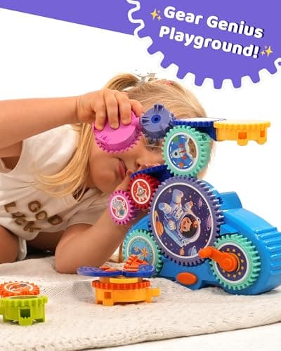 KOKODI Gear Building Toys for Kids, Electric & Manual Construction Set for Kids, Engineering Learning Kit for Ages 3-8 Years Old, Birthday Gifts & Preschool Educational Toys for Boys Girls - Thumbnail 6