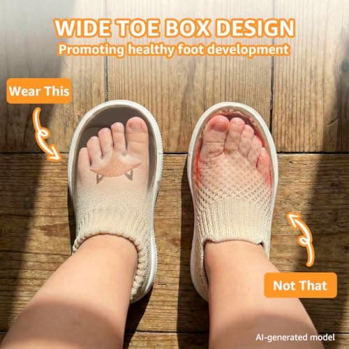 STQ Baby Shoes Sock Walking Shoes Infant Non-Slip Breathable Slippers with Soft Sole Boys Girls Slip On Sneakers Lightweight Toddler Wide Toe Box First Shoe Beige Fox 6-9 Months - Thumbnail 3
