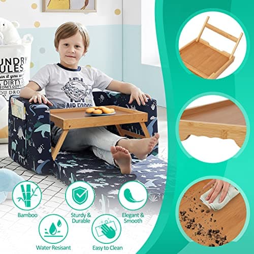 Artmeer Bed Tray Table with Folding Legs,Bamboo Breakfast in Bed for TV Table, Laptop Computer Tray,Eating,Snack Tray(Bamboo) - Thumbnail 3