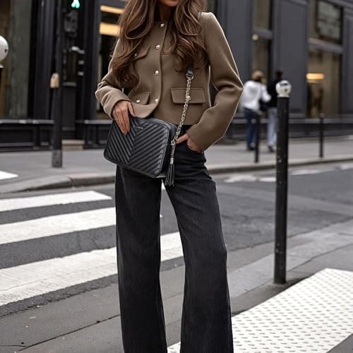 Goinsound Crossbody Purses for Women Designer Crossbody bags Small Shoulder Bags with Chain Strap Quilted Purses Black - Thumbnail 2