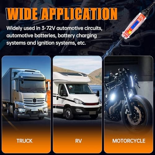 AWBLIN Automotive Test Light 3-72V DC Digital Light Tester with Voltmeter, Heavy Duty Auto Circuit Tester with LCD Backlight Display and LED Indication, Electric Test Pen with Illumination - Thumbnail 6