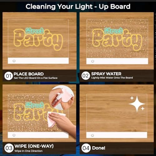 Rechargeable LED Drawing Board for Kids - 13.7"x10" Light Up Dry Erase Note Board with Stand & 7 Neon Markers - Acrylic Glow Doodle Tracing Pad - Art Gifts for Boys Girls Ages 6-12 - Thumbnail 6