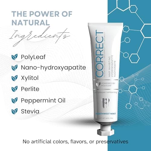 Fluoride Free Hydroxyapatite Toothpaste – Whitening & Sensitivity Relief – SLS-Free, Dentist Formulated, Natural Remineralizing, Made in USA – 4oz (Northwest Mint) - Thumbnail 5
