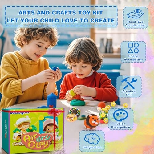 Ixiaoyoo Air Dry Clay for Kids, 92 Colors Magic Modeling Clay, Children's DIY Model Arts & Crafts Kit, Soft & Non-Sticky, Birthday & Christmas Toy Gift for 3-12 Years Old Girls & Boys Kids - Thumbnail 5