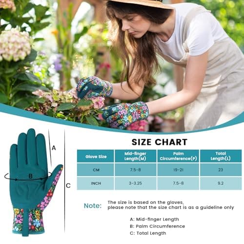 fauson Gardening Gloves for Women - Firm Grip, Breathable, Puncture-Resistant Work Gloves - Green - Thumbnail 5