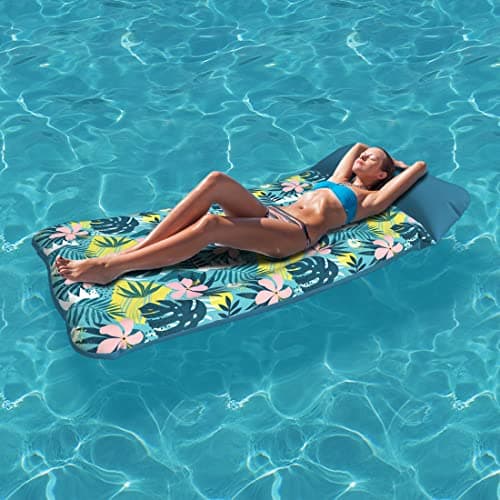 HomeKaren Oversized Pool Float Lounge Fabric-Covered 73" x 39", Inflatable Tanning Pool floaties for Adults, Pool Raft Lounger and Pool rafts & Inflatable Ride-ons for Pool Party, sea, Beach, Lake - Thumbnail 6