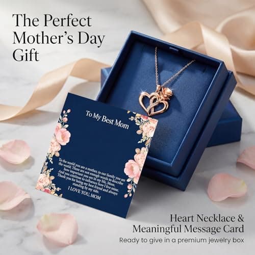 Ediseng 2026 Birthday Gifts for Mom/Wife,Dainty Heart Neckace with Birthday Gift Card,Personalized Mom Gifts from Daughter/Son (rose golden) - Thumbnail 5
