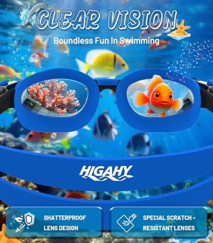 HIGAHY 2 Pack Kids Swim Goggles, Anti-Fog & UV Protection, Leakproof Swimming Goggles for Boys & Girls Ages 6–14 – Comfortable Fit, Wide Clear View, Adjustable Strap - Thumbnail 2