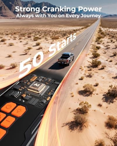 GUREVO 5000A (Max) Jump Starter with Air Compressor, Car Battery Jumper Starter Portable with 160PSI Auto-Shutoff Tire Inflator, Car Battery Charger Jump Box for 8.0L Gas/6.0L Diesel Engines - Thumbnail 4