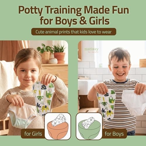 Reusable Potty Training Pads for Toddlers with Stay-Put EcoGrip – Made in EU (Daily Fit 8-Pack), Soft Organic Cotton Inserts for Light Daytime Dribbles, Turn Any Underwear into Training Pants - Thumbnail 5
