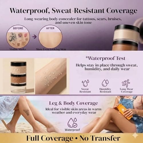 Tattoo Cover Up Makeup Waterproof, Full Coverage Body Concealer - Thumbnail 4