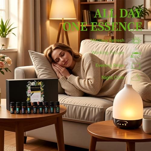 Essential Oils Set, 20 x 10ML Essential Oil Gift for Diffuser, Massage, Humidifiers, Sleep, Refreshing, Cars & Home Products, Eucalyptus, Lavender, Peppermint, Tea Tree More Aromatherapy Oil - Thumbnail 5
