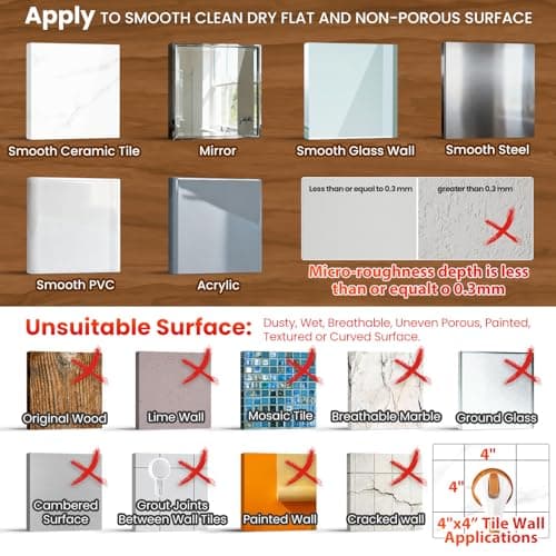 TAILI Shower Grab Bar, 12 Inch Shower Handle for Bathtubs and Elderly, Suction Grab Bars for Seniors Bathroom Safety Handles for Elderly, No Drilling Removable,Wood Grain,G9 - Thumbnail 5