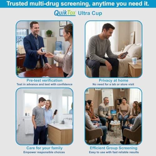 QuikTox Ultra Cup Multi-Drug Screen Test, 12 Panel, 25 Pack - Thumbnail 4