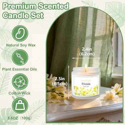 Aeraroma 6 Pack Spring Candles for Home Scented, Scented Candles for Women Men, 21oz Natural Soy Wax Candle, Aromatherapy Candle Gifts Set for Birthday, Valentines Day, Anniversary - Thumbnail 3