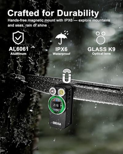 Godyga TorchEye R Smart Display EDC Flashlight Clip-on Light, 650 Lumen with White & Red Light, Real-Time Battery & Runtime Indicator, Type-C Rechargeable Magnetic Flashlight for Emergency, Signal - Thumbnail 5