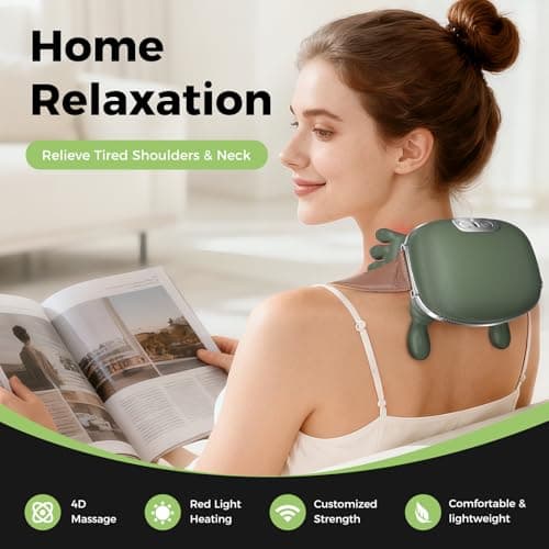 altoance 2026 Upgrade Edition 4D Neck and Shoulder Heat Massager, Wireless Portable Neck Massager, Relieves Muscle Pain, Simulates Deep Tissue Massage of Human Hand, Ideal Gift.（Emerald Green） - Thumbnail 2