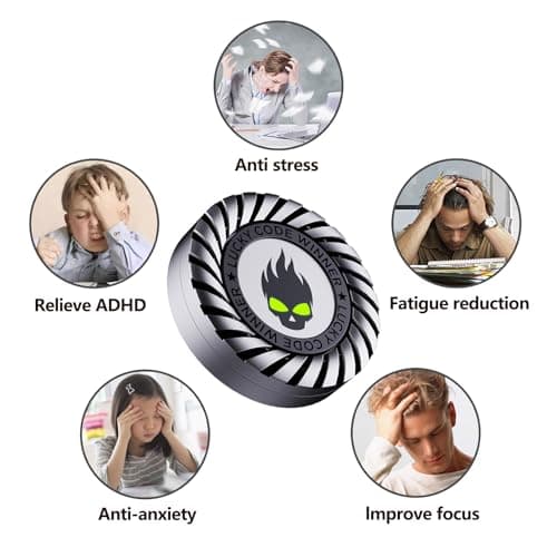 3-in-1 Metal Fidget Spinner for Adults & Teens - Heavy Duty EDC Stress Relief Toy with Silent R188 Bearing, Magnetic Haptic Slider & Clicker - Modular Office Desk Toy for ADHD Focus & Anxiety - Thumbnail 5