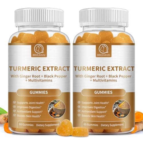 (2 Pack) Turmeric Curcumin with Black Pepper and Ginger Root, High Absorption Ultra Potent Turmeric Supplement for Joint Health & Digestion, Raspberry Flavor, 120 Count, 60 Days Supply