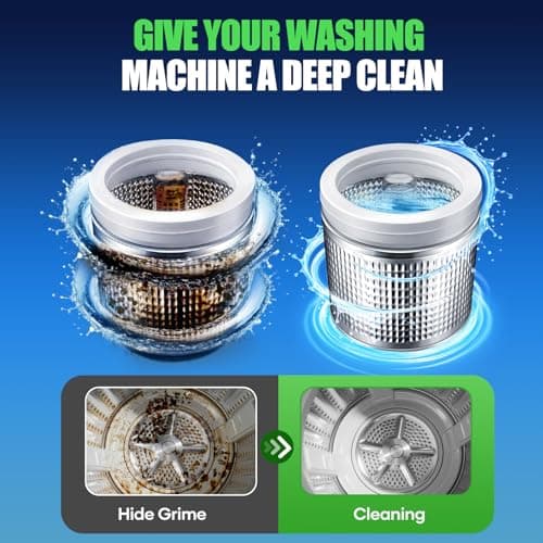Washing Machine Cleaner Tablets - Washer Machine Cleaner Tablets for HE Front Loader & Top Load Washer, Deep Cleaning & Remove Odor, Eco-friendly Deodorizer for Septic Safe (32 Pack) - Thumbnail 3