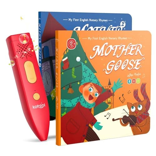 KOKODI Talking Pen Books Set, Interactive Audio Nursery Rhymes with Learning Pen, Educational Sensory Toy, Early Learning Gift for Toddlers Kids, Birthday & Christmas Gifts for Boys Girls Age 2-6 - Image 1
