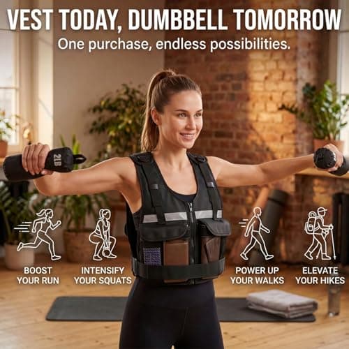 DeerFable 2026 Upgrade Adjustable Weighted Vest 2-16 lbs, Zip Design Weight Vest for Women & Men, Durable Strength Training Vest with Reflective Strips & Pockets, Ideal for Walking Running/Rucking/HIIT/Home/Gym - Thumbnail 2