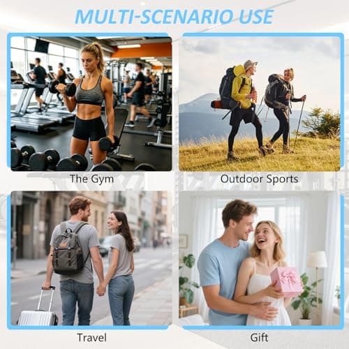 JACZZO Magnetic Gym Bag, Water Bottle Holder,Hands-Free Phone Mount,Gym Gifts for Women and Men (Blue) - Thumbnail 6