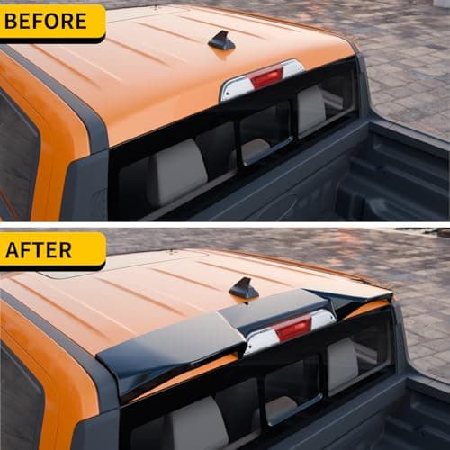 Maxzina Truck Cab Spoiler Compatible with 2022-2025 Ford Maverick Pickup Cab Rear Roof Spoiler Wing Lip ABS Plastic for 2024 Maverick Accessories (Glossy Black) - Thumbnail 2