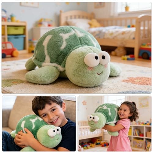 Divtada Cute Turtle Plush Pillow, 35 inch Large Ocean Turtle Plushies Body Pillow, Soft Turtle Stuffed Animal, Cute Stuffed Turtle, Huggable Tortoise Toys Doll for Kids - Thumbnail 5