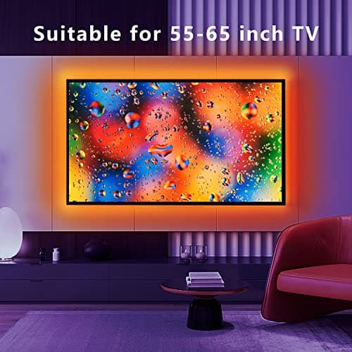 dalattin 12.5ft Led Lights for TV, 40-55 Inch USB RGB LED Strip Lights, TV Backlight with Remote Built-in MIC Music Sync, Bluetooth APP Control Led Lights for Gaming Bedroom, HDTV Mood Lighting - Thumbnail 3