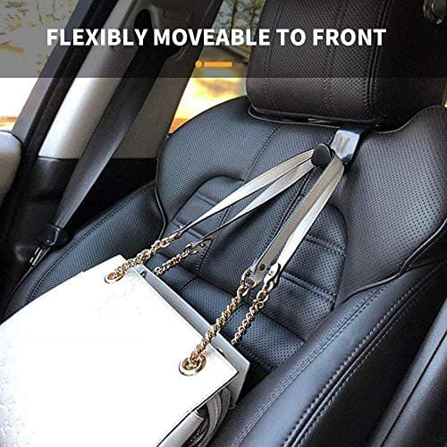 VTECHOLOGY Car Seat Headrest Hook 4 Pack Vehicle Backpack Hooks Hanger Vehicles Holder Organizer for Purses,Bags,Cloths,Car Water Bottle Hook Seat Accessories - Thumbnail 2