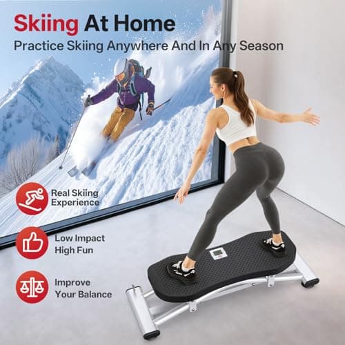 PASYOU Balance Board for Adults, Rock Stepper for Exercise at Home, Simulate Ski Machine with Resistance Band & LCD Display, 330lbs Weight Capacity, Ski Balance Trainer for Full Body - Thumbnail 2
